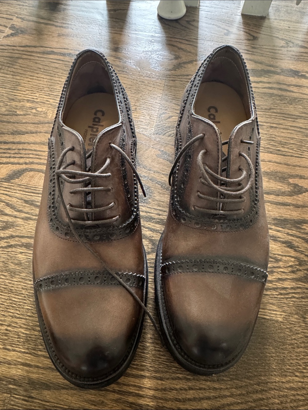 Men’s Brown Italian Leather Wingtip Derby Shoes